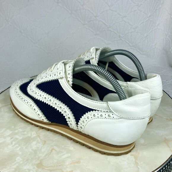 Walter Genuin Golf Shoes Women 10.5 White Black Leather Brogue Net Sporty Oxford - Picture 12 of 14